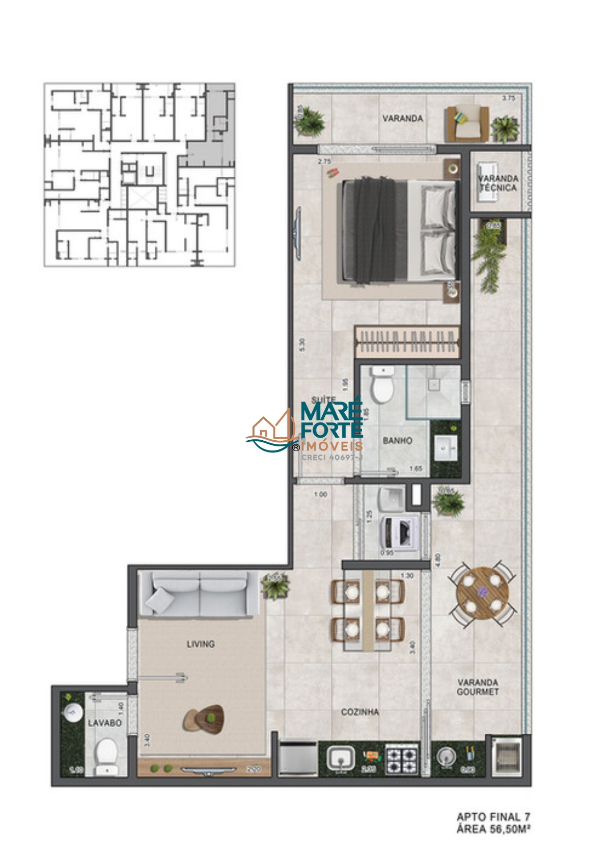 Apartamento, 1 quarto, 56 m² - Foto 2