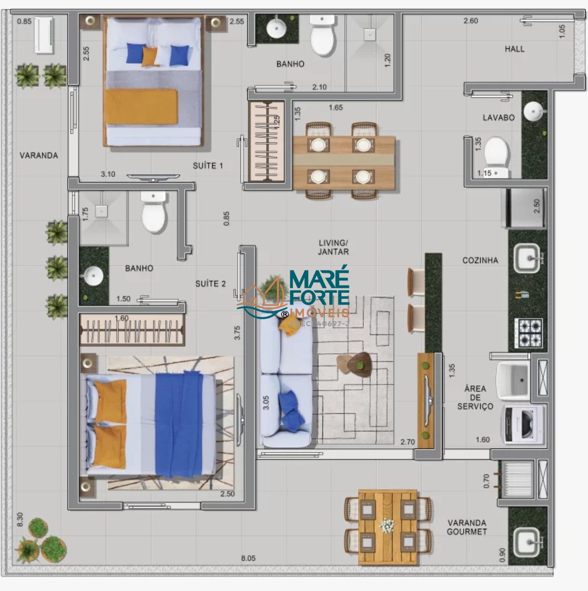 Apartamento, 2 quartos, 70 m² - Foto 2