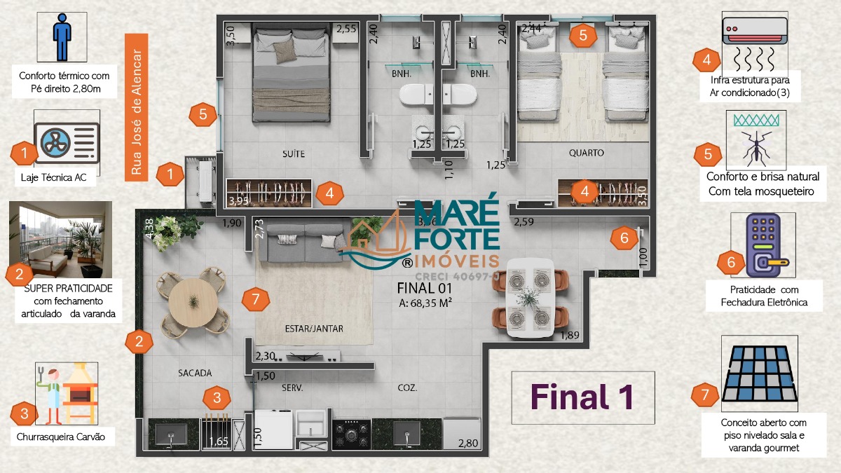 Apartamento, 2 quartos, 66 m² - Foto 3