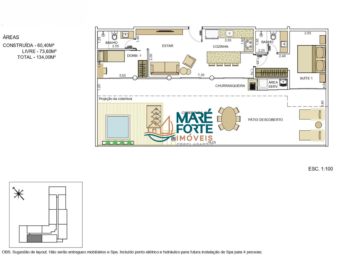 Cobertura, 2 quartos, 134 m² - Foto 2