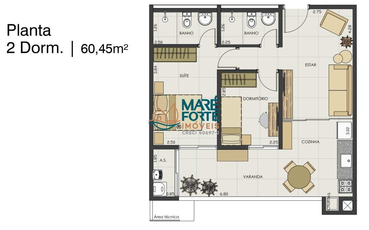 Apartamento, 2 quartos, 60 m² - Foto 4