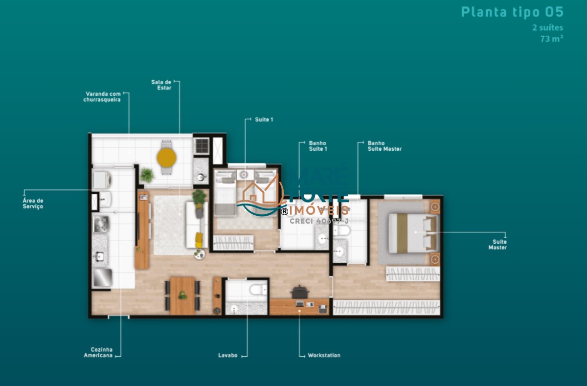 Apartamento, 2 quartos, 73 m² - Foto 2